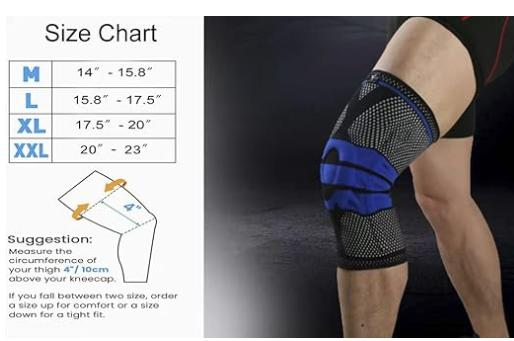 Manche à genoux de compression avec coussinet de gel de rotule