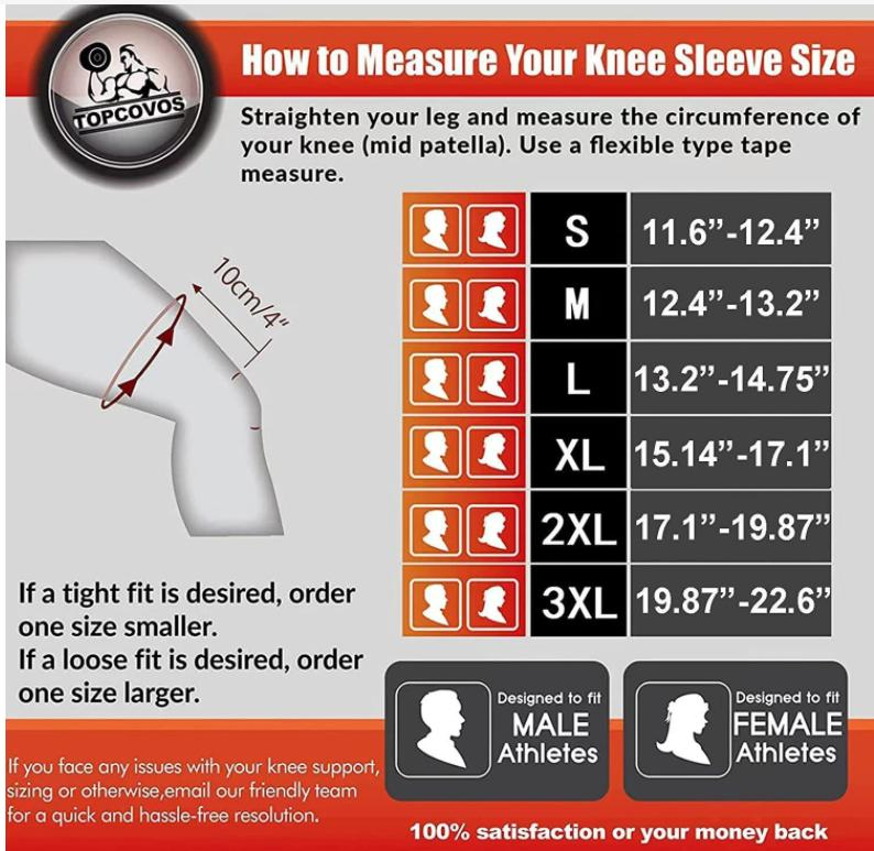 Manche de compression du genou avec coussinets en silicone