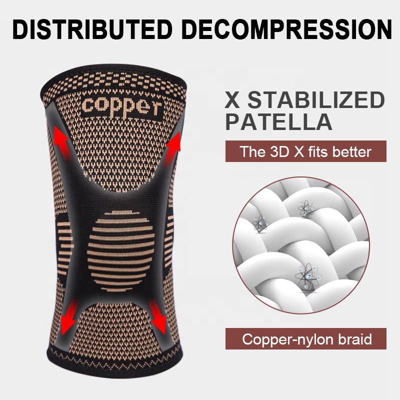 Manche de genou de compression en cuivre