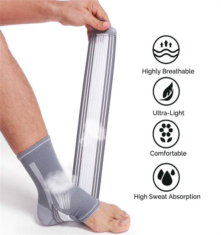 Support de cheville tricoté respirant avec sangles réglables