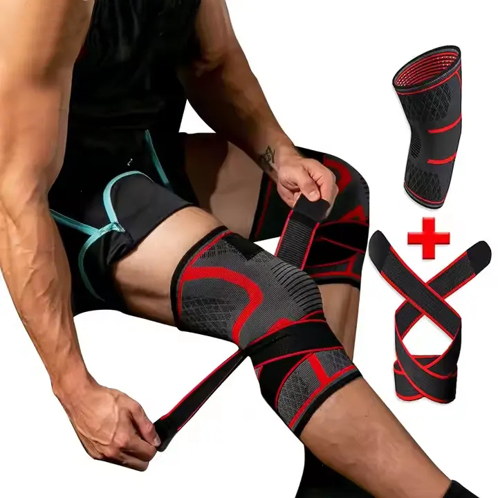 Manche de genou en tricot avec sangle