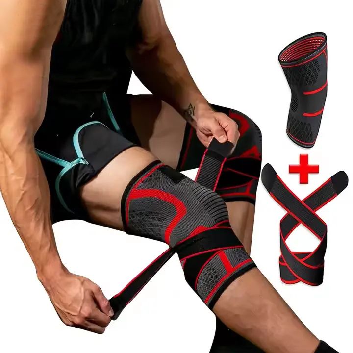 Manche de genou en tricot avec sangle